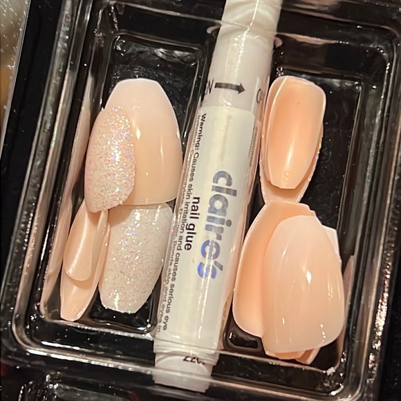 SALE 2 BOXES Matching Sets PRESS ON Nails Glossy Glitter Frosted Coffin Nails - Picture 3 of 13